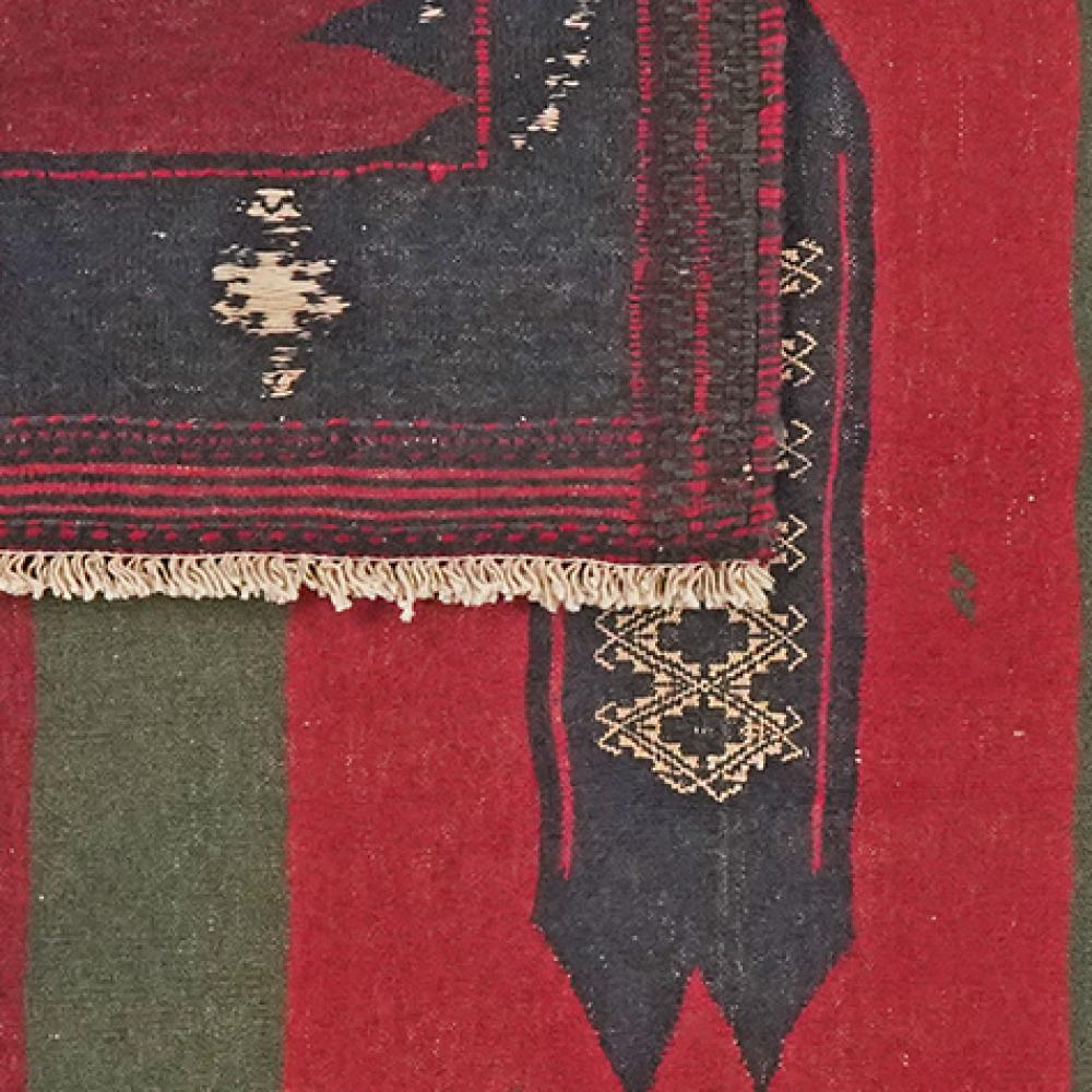 Kelim Afshar — Handmade, 140x130 cm, Red, 100% Virgin Wool | View 6