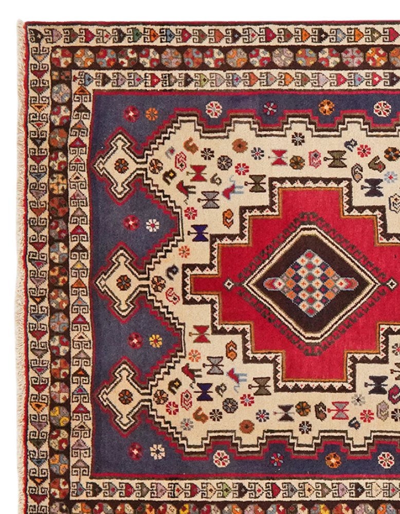 Afshar — Hand-knotted, 105x232 cm, Beige, 100% Virgin Wool | View 3