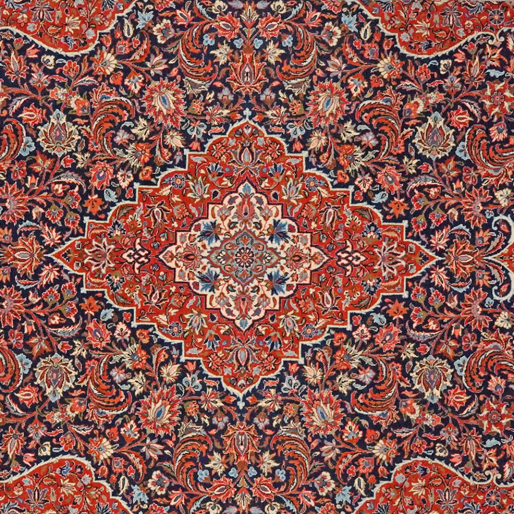 Ghazvin — Hand-knotted, 198x295 cm, Blue, 100% Virgin Wool | View 4