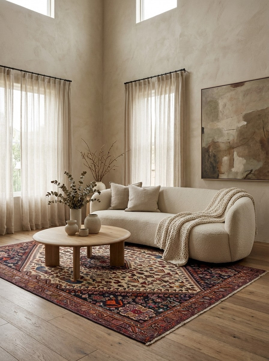 Gashgai — Hand-knotted, 156x240 cm, Beige, 100% Virgin Wool | Detail view