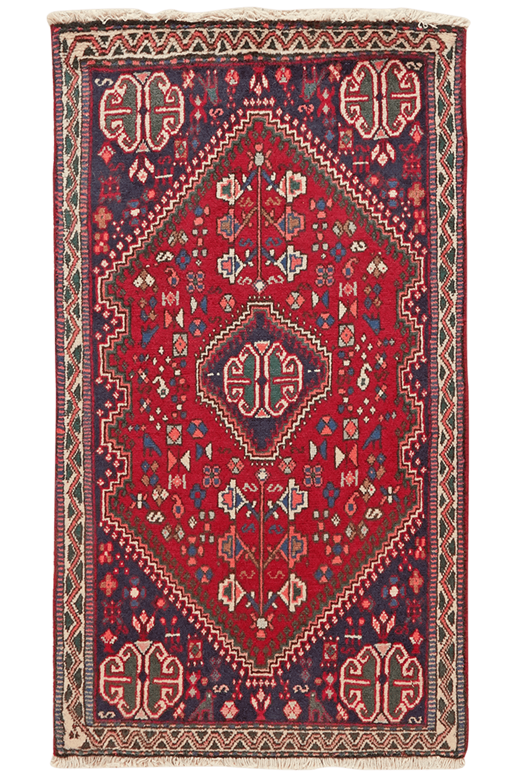 Abadeh — Hand-knotted, 58x103 cm, Red, 100% Virgin Wool | Main view