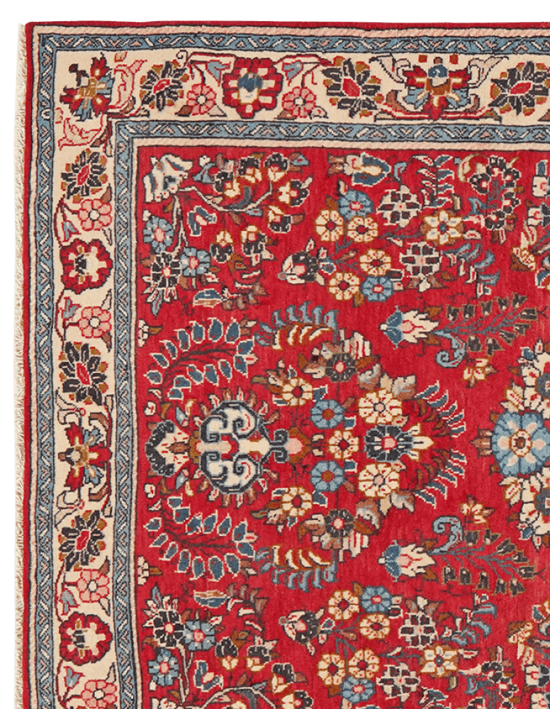 Sarough — Hand-knotted, 107x168 cm, Red, 100% Virgin Wool | View 3