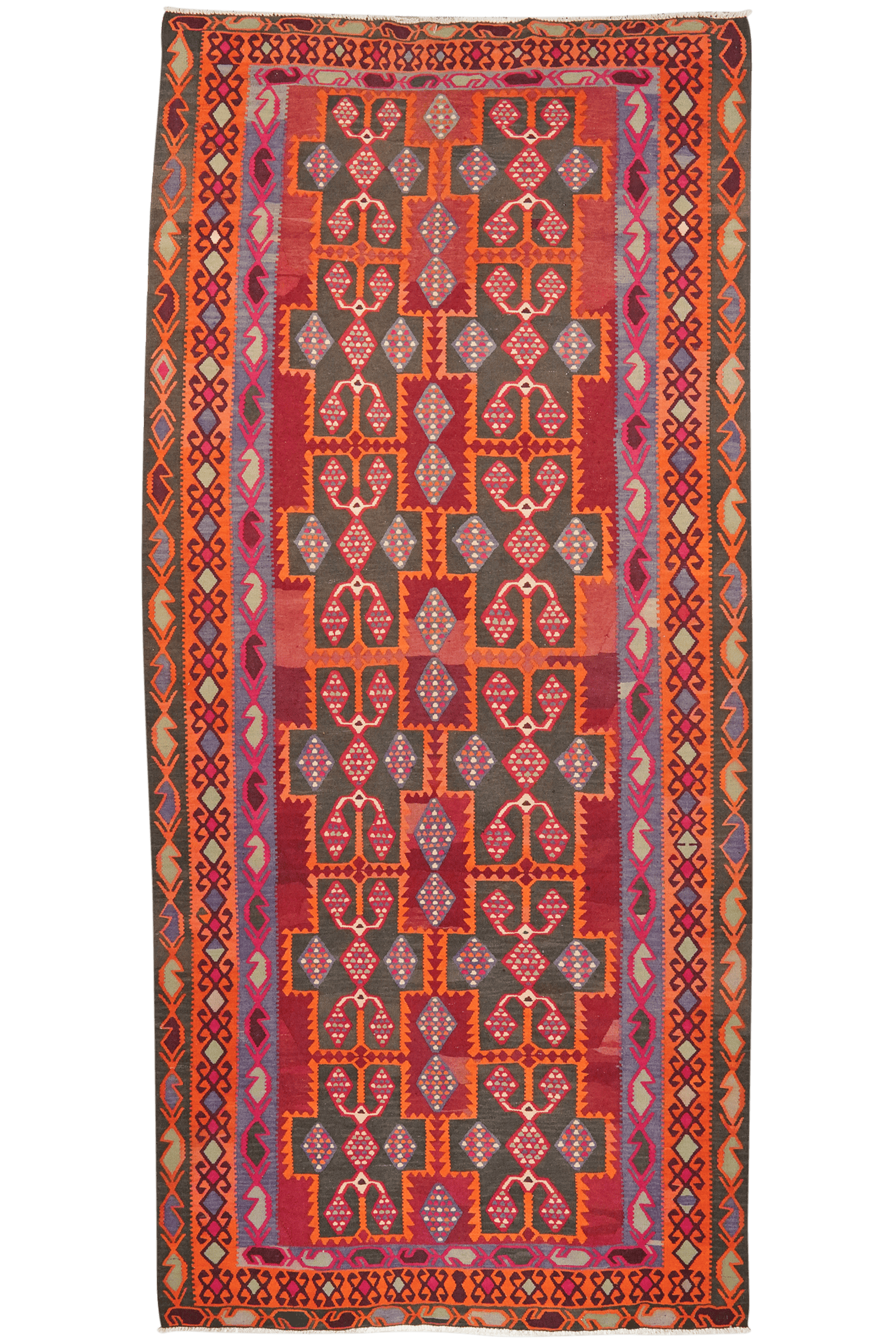 Kelim Ardebil — Handmade, 183x402 cm, Multicolor, 100% Virgin Wool | Main view