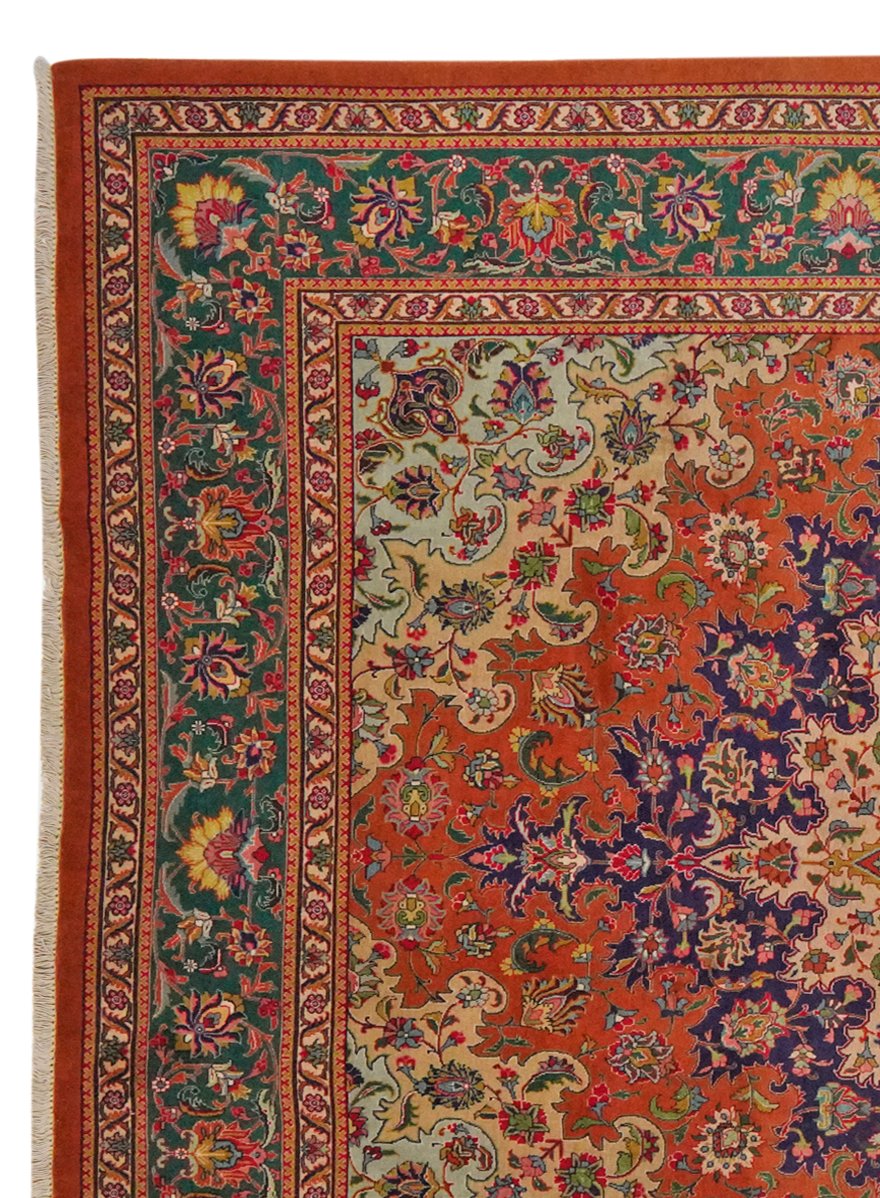 Tabriz Old — Hand-knotted, 255x350 cm, Orange, 100% Virgin Wool | View 3