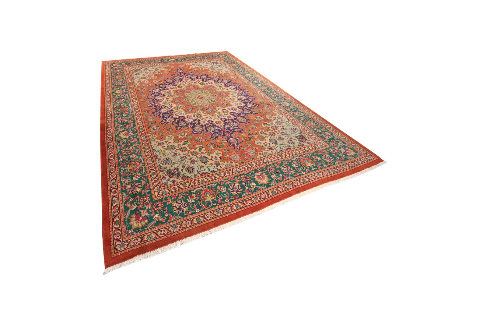 Tabriz Old — Hand-knotted, 255x350 cm, Orange, 100% Virgin Wool | View 5