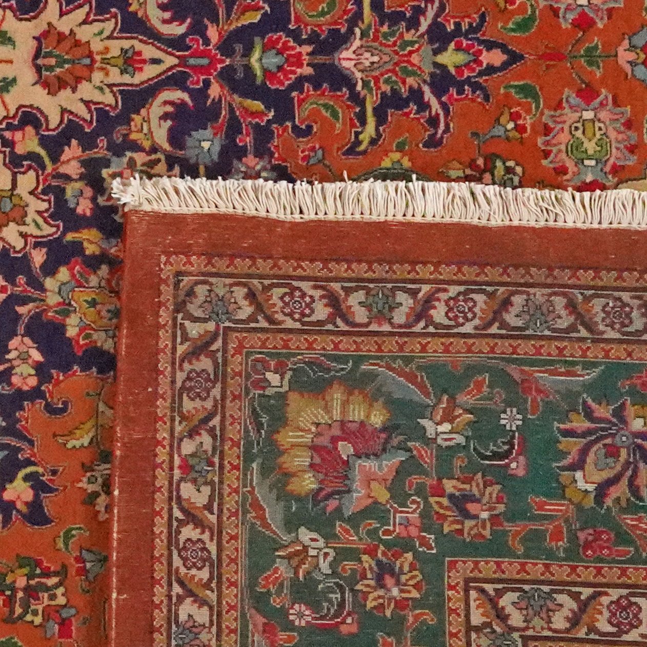 Tabriz Old — Hand-knotted, 255x350 cm, Orange, 100% Virgin Wool | View 6