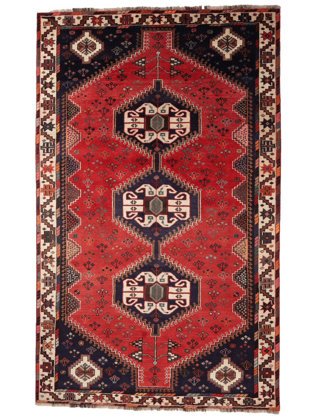 Gashgai — Hand-knotted, 158x258 cm, Red, 100% Virgin Wool | Main view