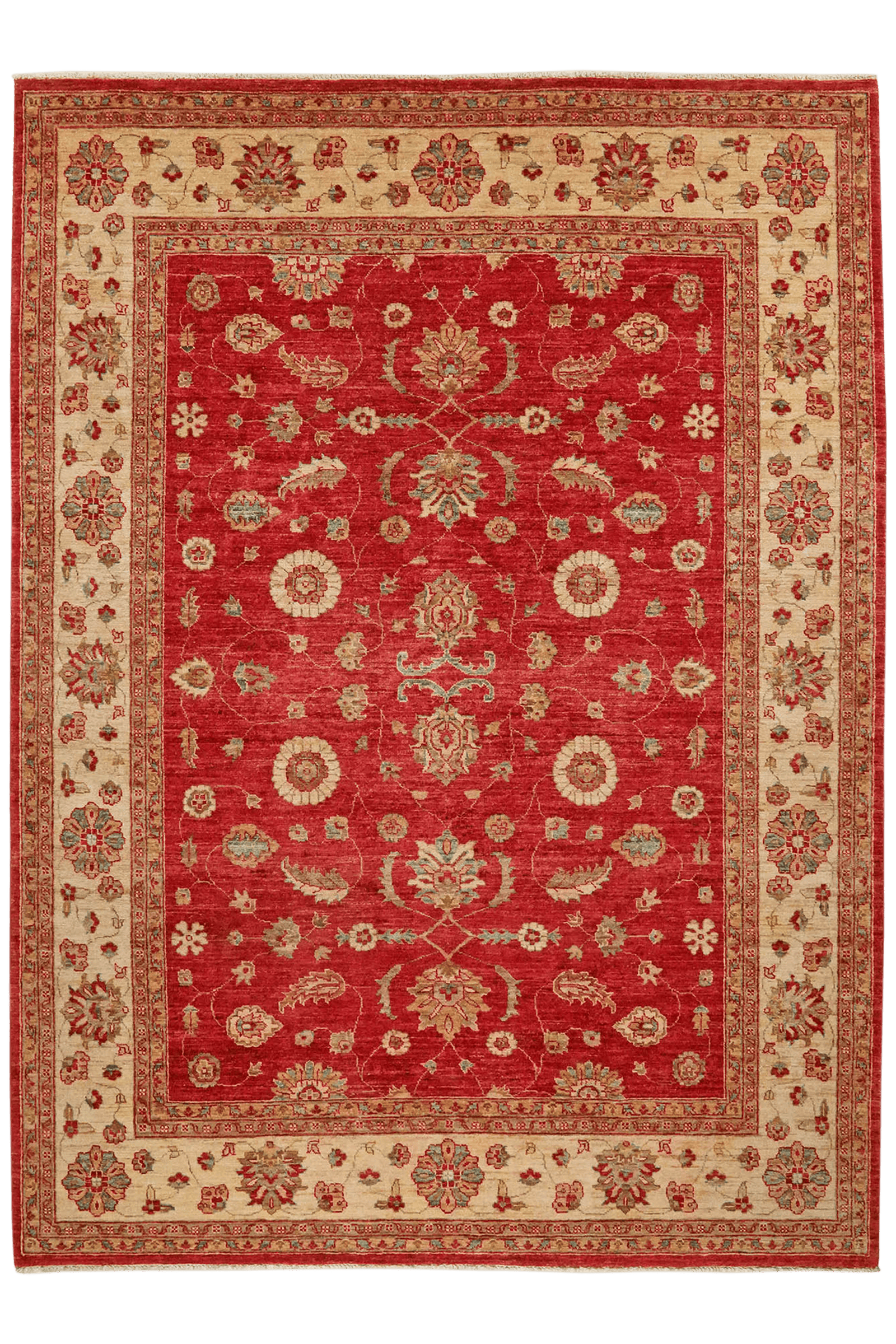 Ziegler — Hand-knotted, 196x269 cm, Red, 100% Virgin Wool | Main view