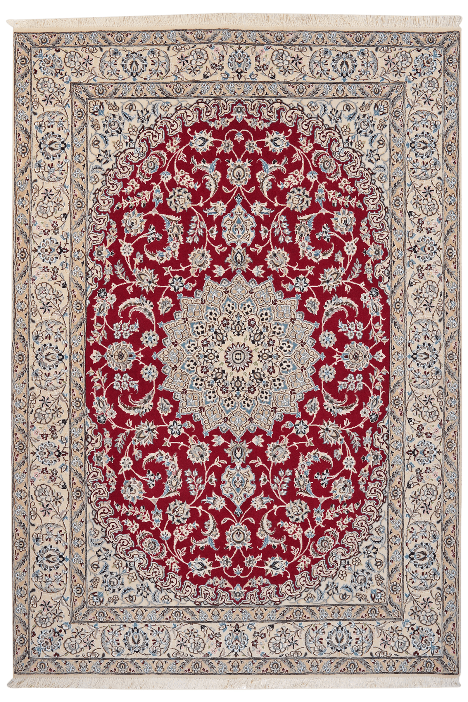 Nain 9La — Hand-knotted, 164x235 cm, Red, 100% Virgin Wool | Main view
