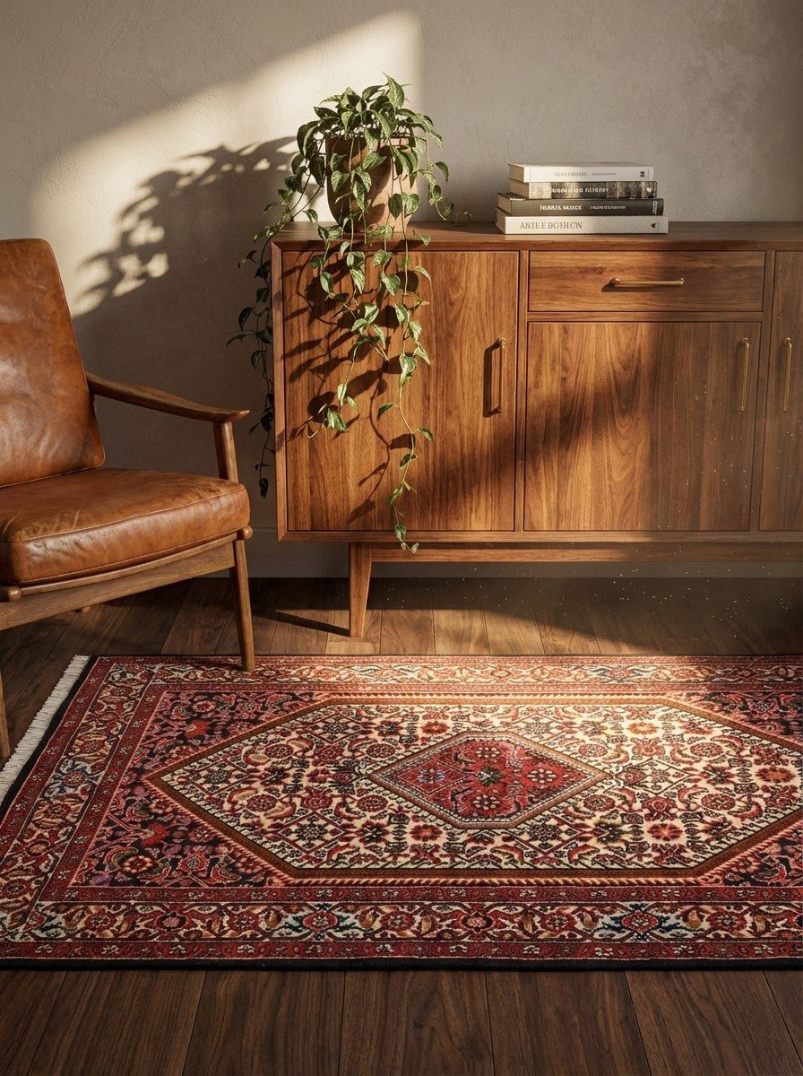 Bidjar Zandjan — Hand-knotted, 85x148 cm, Beige, 100% Virgin Wool | Back view