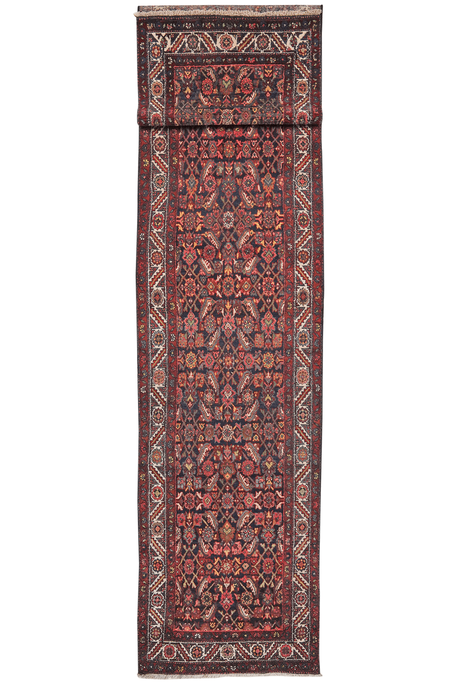 Feyzabad — Hand-knotted, 101x499 cm, Blue, 100% Virgin Wool | Main view