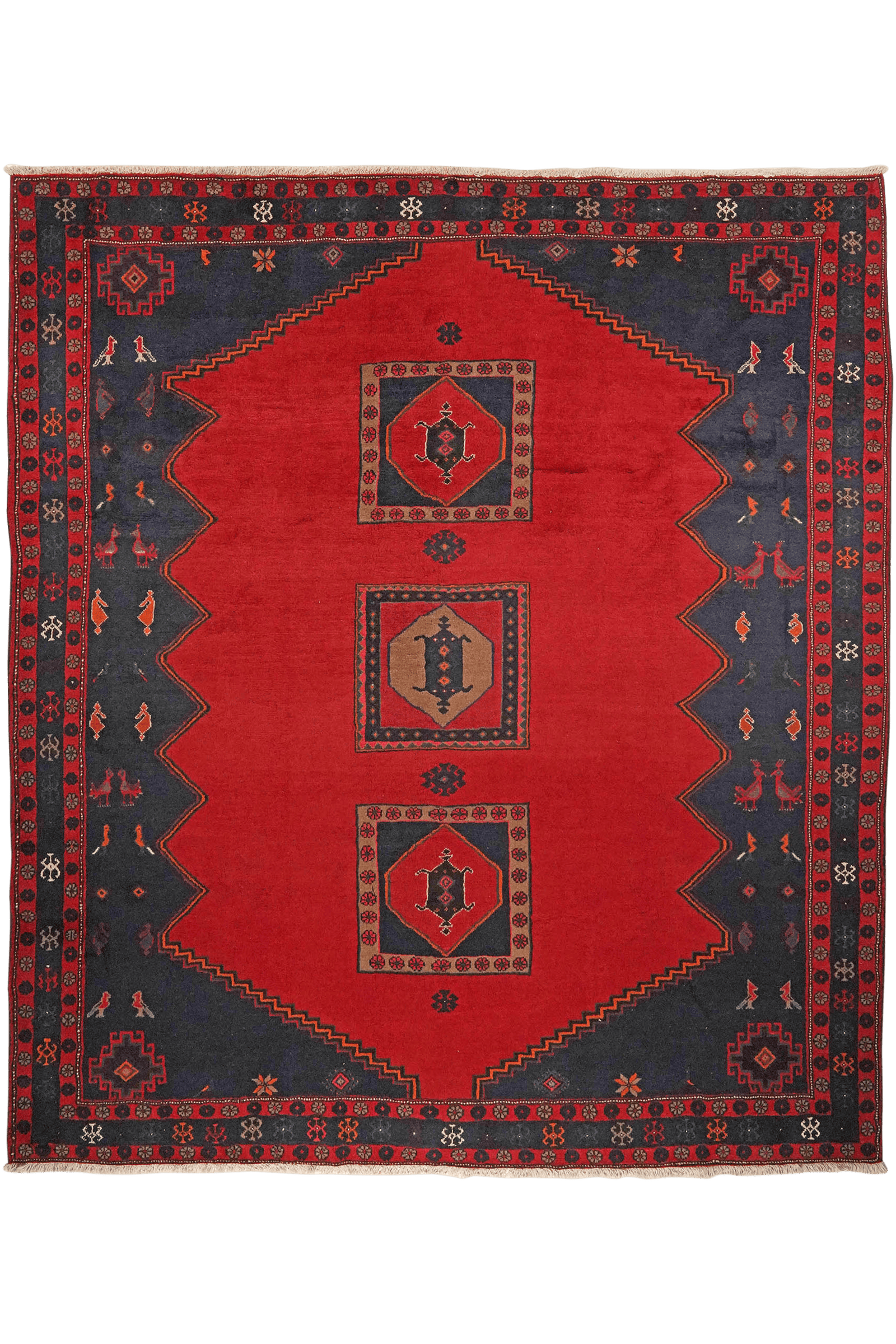 Kelardasht — Hand-knotted, 256x294 cm, Red, 100% Virgin Wool | Main view