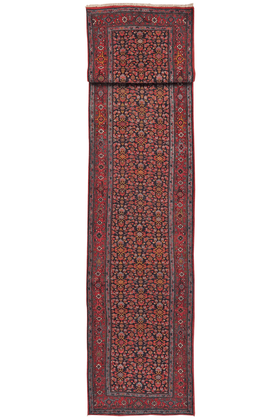 Bidjar — Hand-knotted, 93x504 cm, Blue, 100% Virgin Wool | Main view