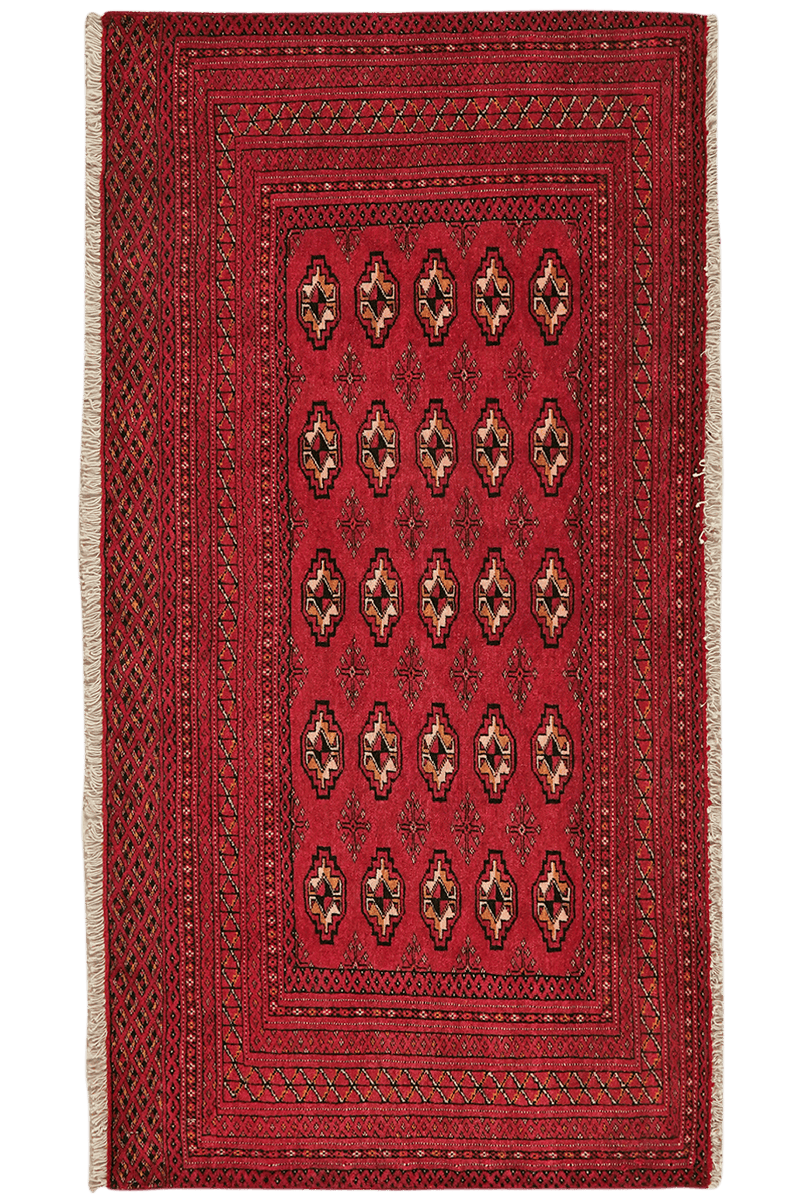 Belutch — Hand-knotted, 138x72 cm, Red, 100% Virgin Wool | Main view