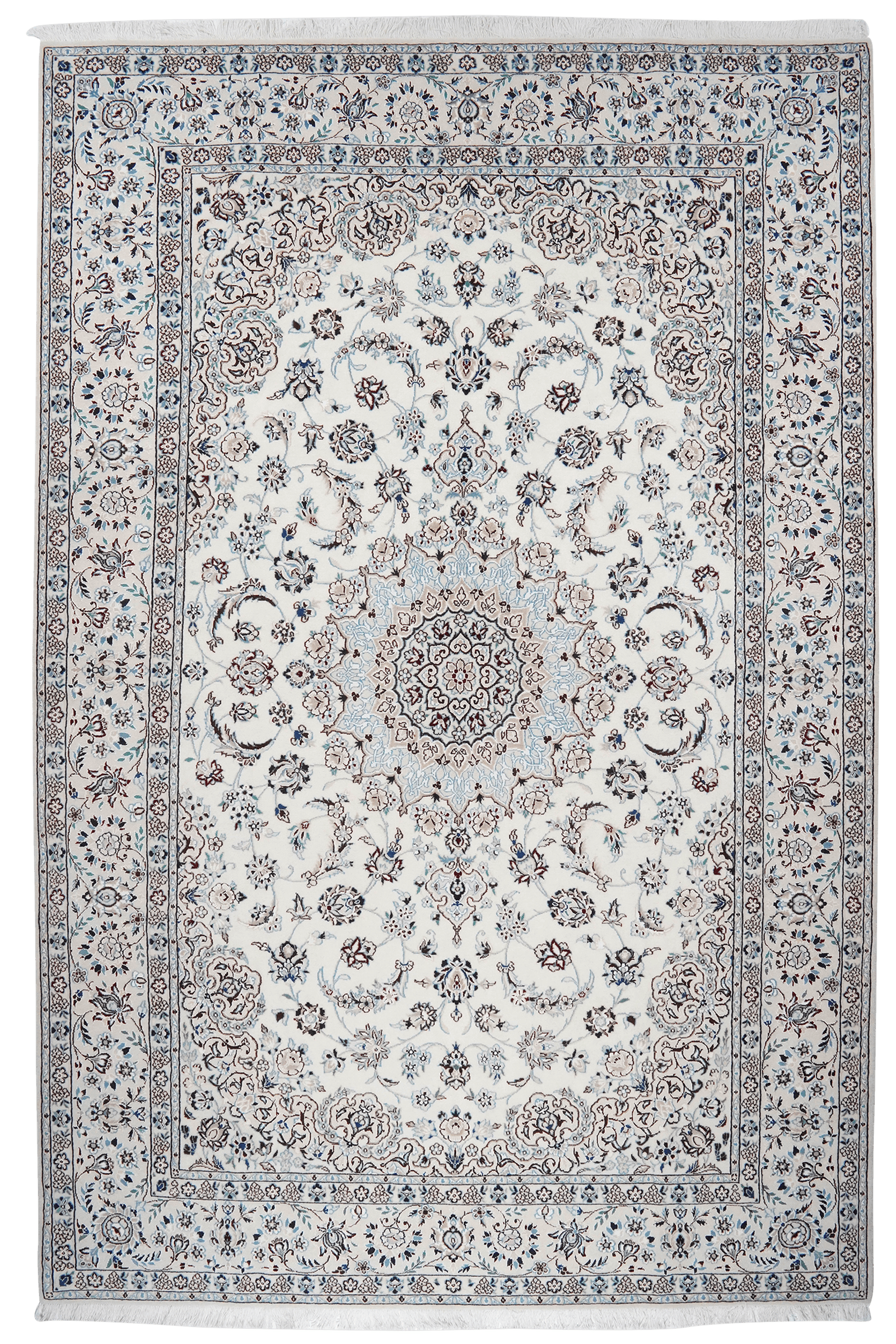 Nain 9La — Hand-knotted, 204x301 cm, Beige, 100% Virgin Wool | Main view