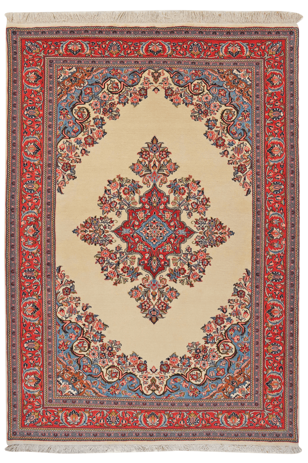 Sarough — Hand-knotted, 138x200 cm, Beige, 100% Virgin Wool | Main view