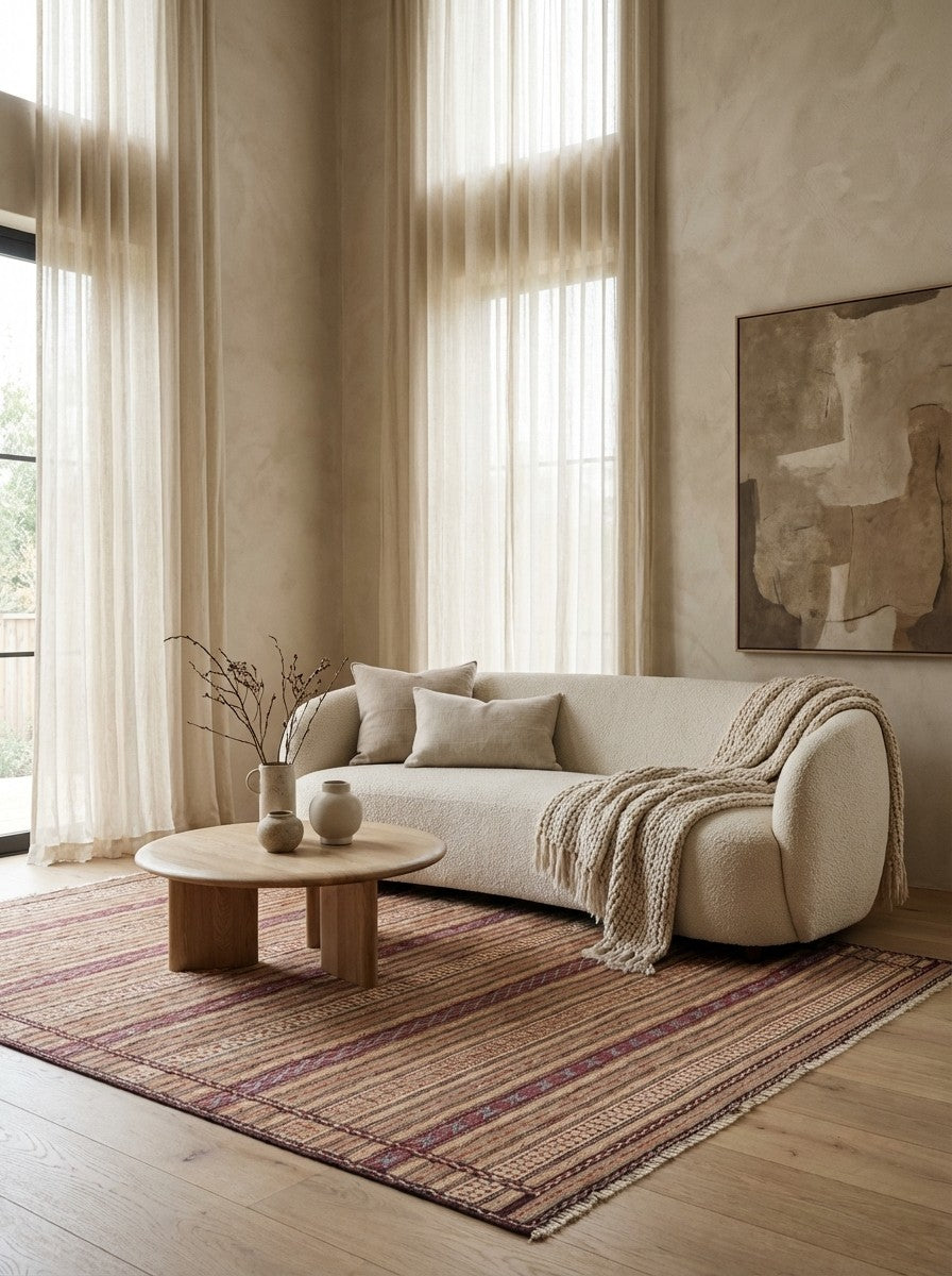 Kelim Kordi — Handmade, 164x237 cm, Brown, 100% Virgin Wool | Detail view