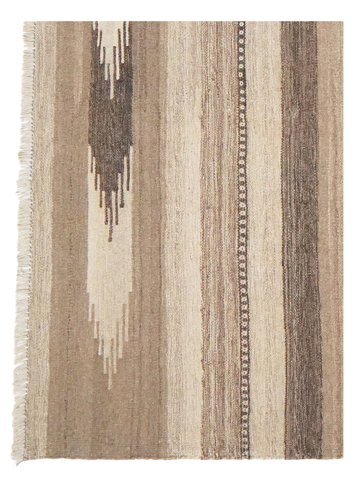 Kelim Gashgai — Handmade, 198x291 cm, Brown, 100% Virgin Wool | View 3