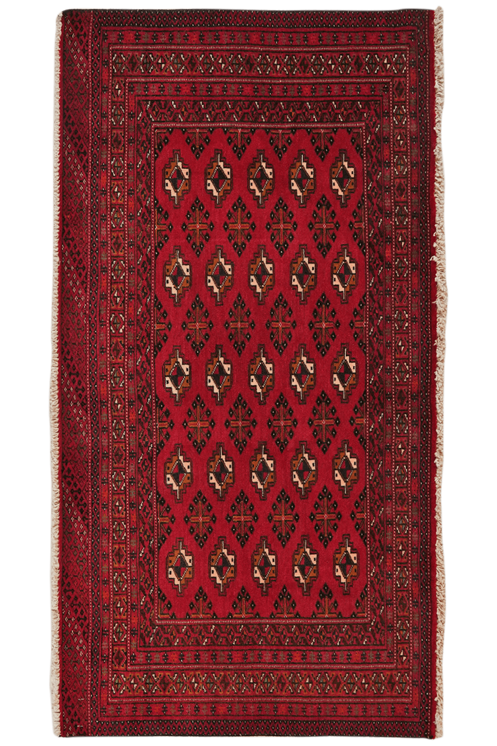 Belutch — Hand-knotted, 131x70 cm, Red, 100% Virgin Wool | Main view