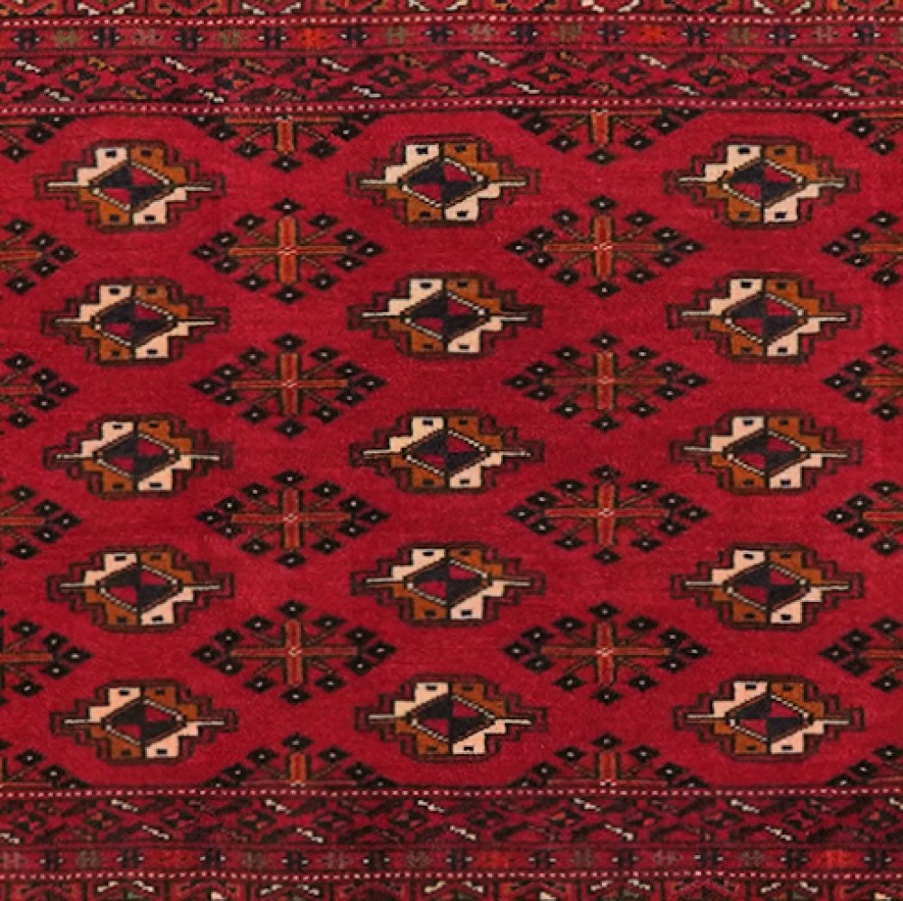 Belutch — Hand-knotted, 131x70 cm, Red, 100% Virgin Wool | View 4