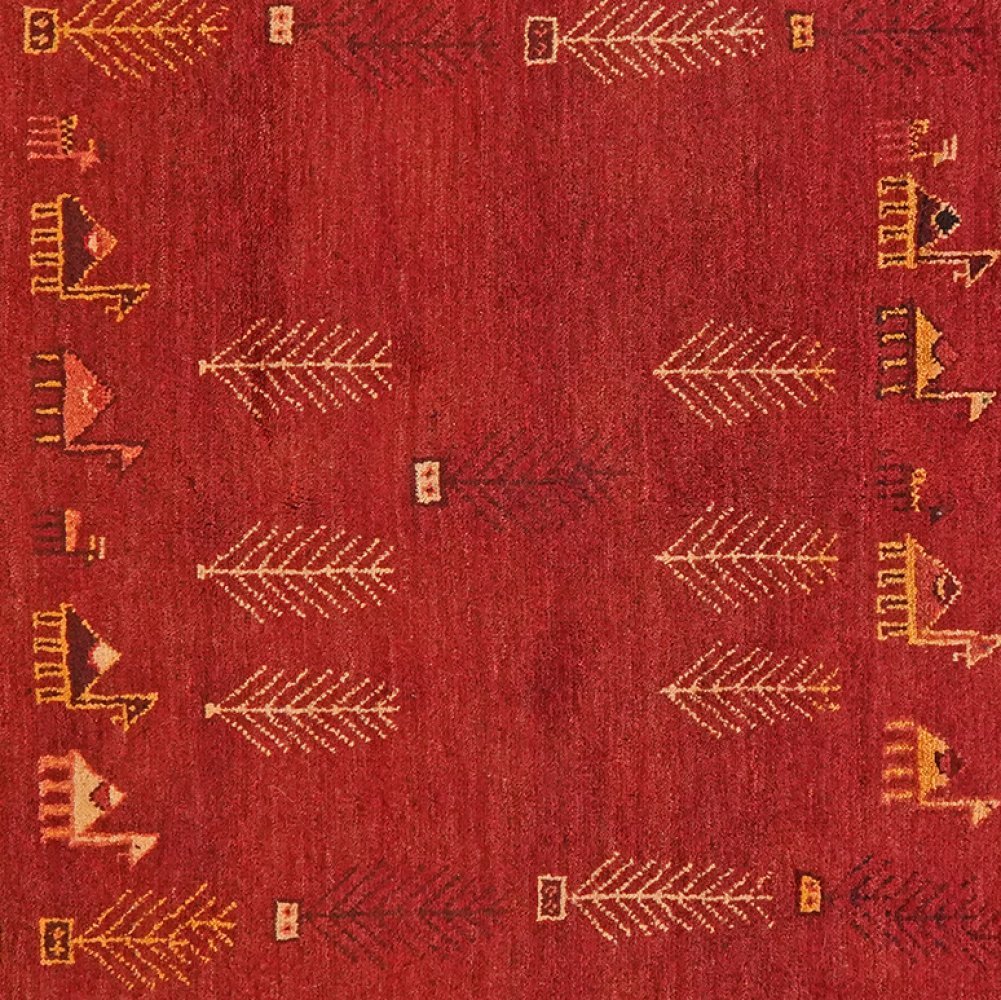 Rizbaf — Hand-knotted, 149x192 cm, Red, 100% Virgin Wool | View 4