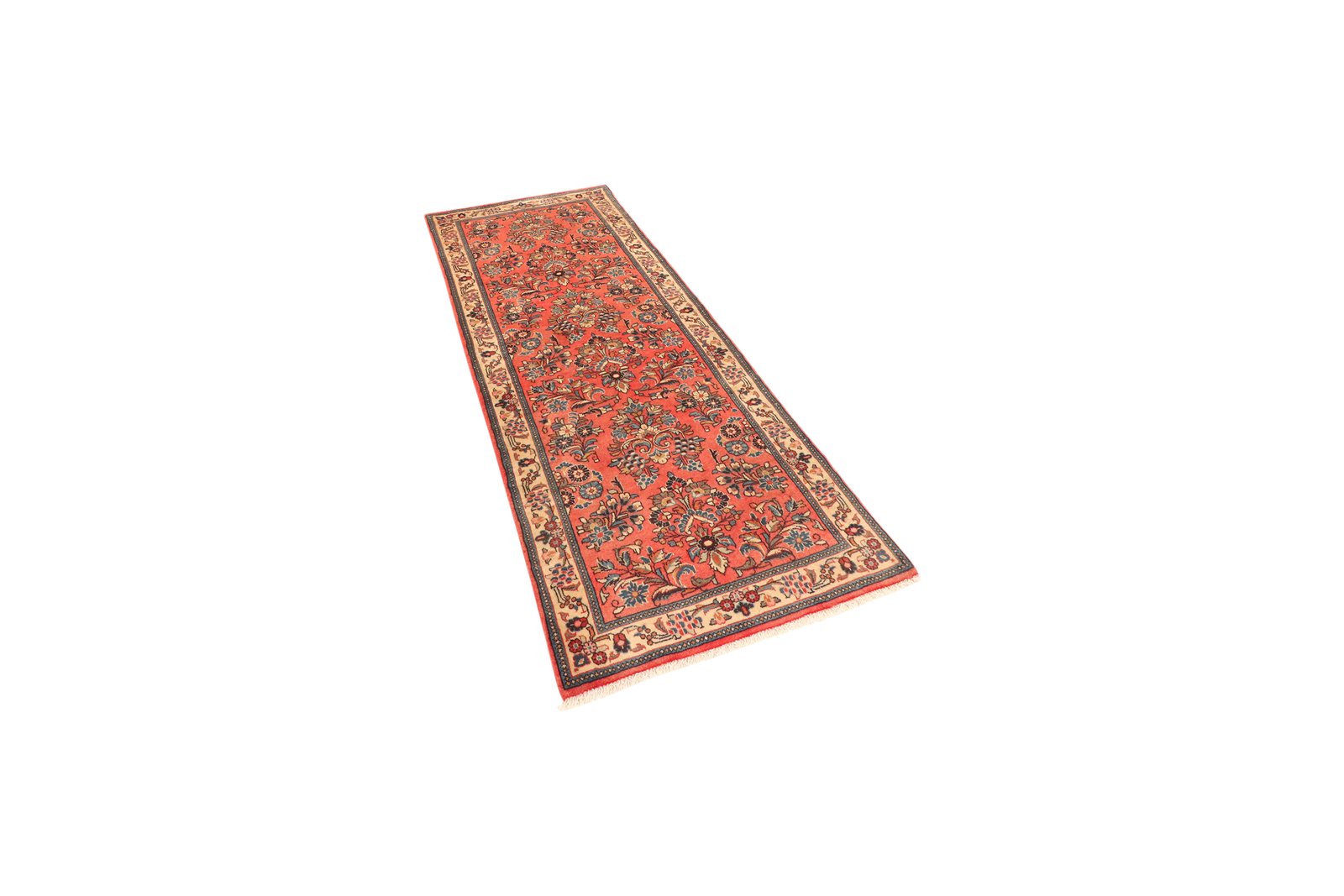 Sarough — Hand-knotted, 78x203 cm, Red, 100% Virgin Wool | View 5