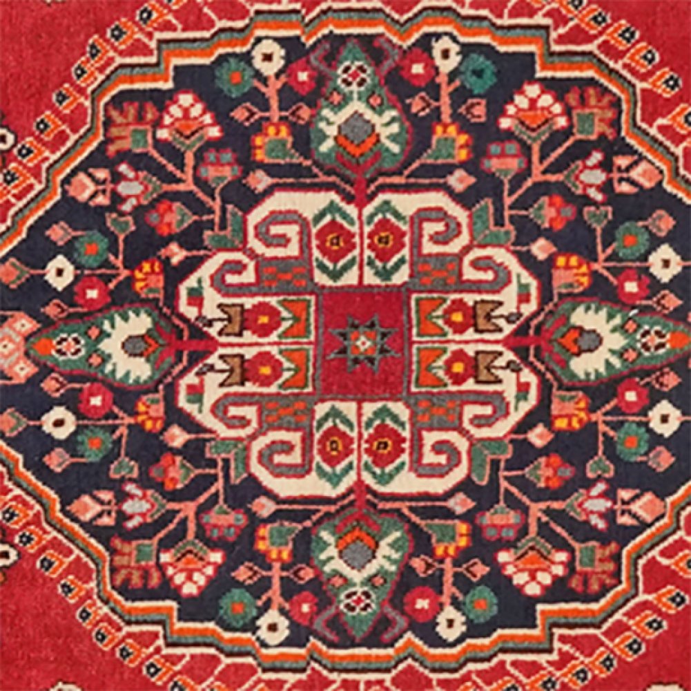 Gashgai — Hand-knotted, 63x63 cm, Red, 100% Virgin Wool | View 4