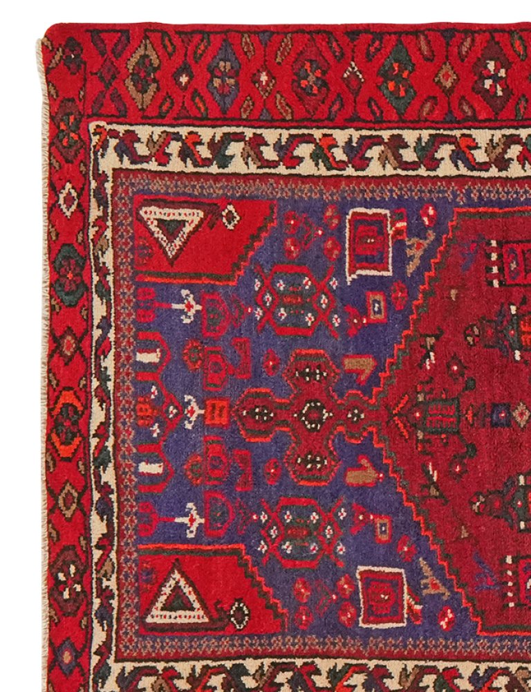 Khamseh — Hand-knotted, 106x217 cm, Red, 100% Virgin Wool | View 3