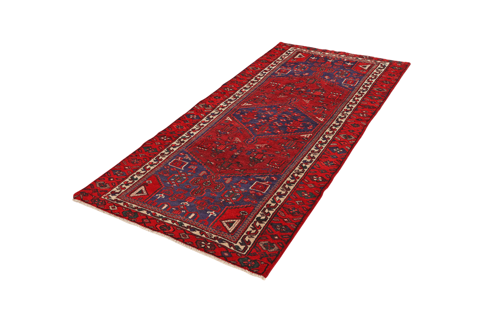 Khamseh — Hand-knotted, 106x217 cm, Red, 100% Virgin Wool | View 5