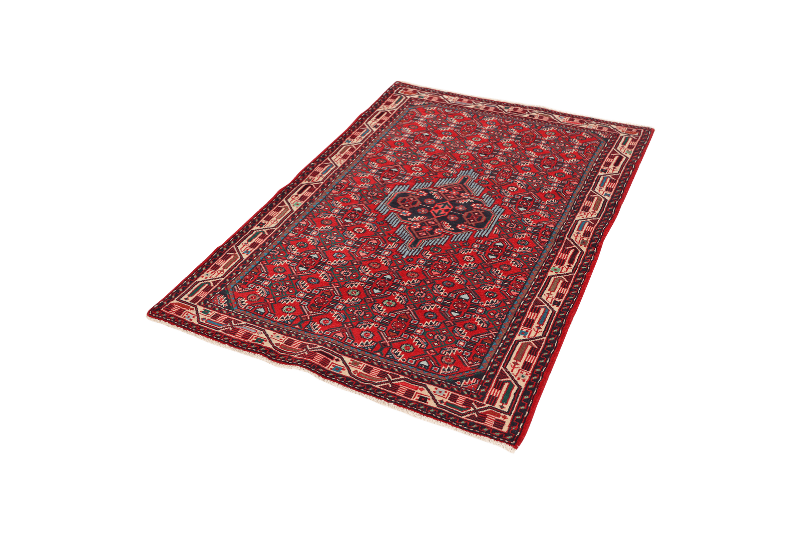 Assadabad — Hand-knotted, 105x151 cm, Red, 100% Virgin Wool | View 5