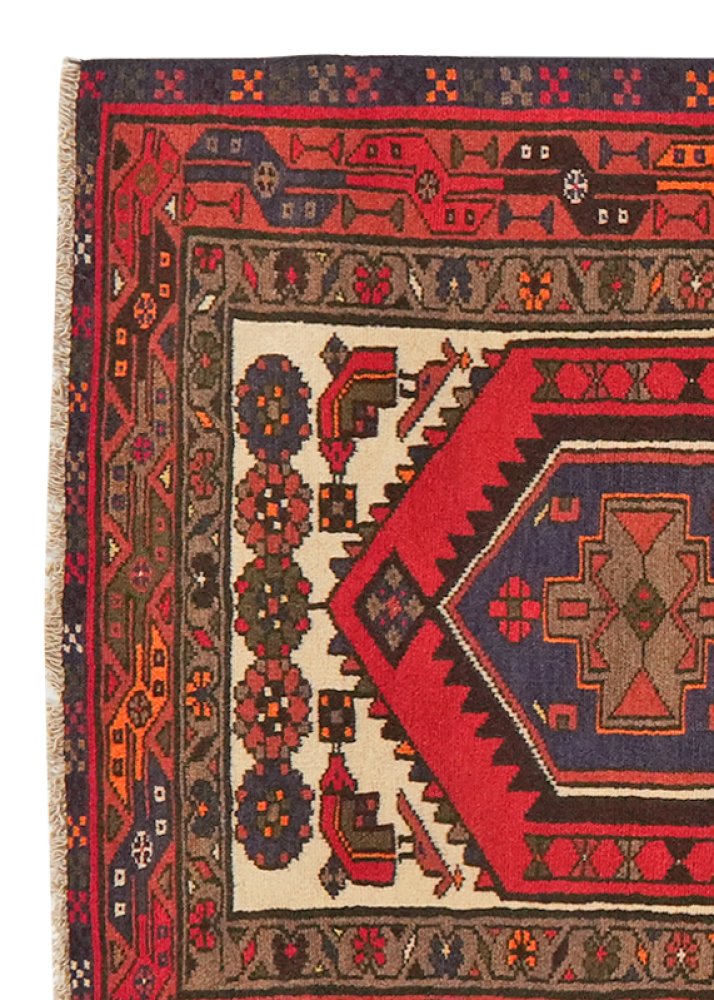 Khamseh — Hand-knotted, 98x192 cm, Red, 100% Virgin Wool | View 3