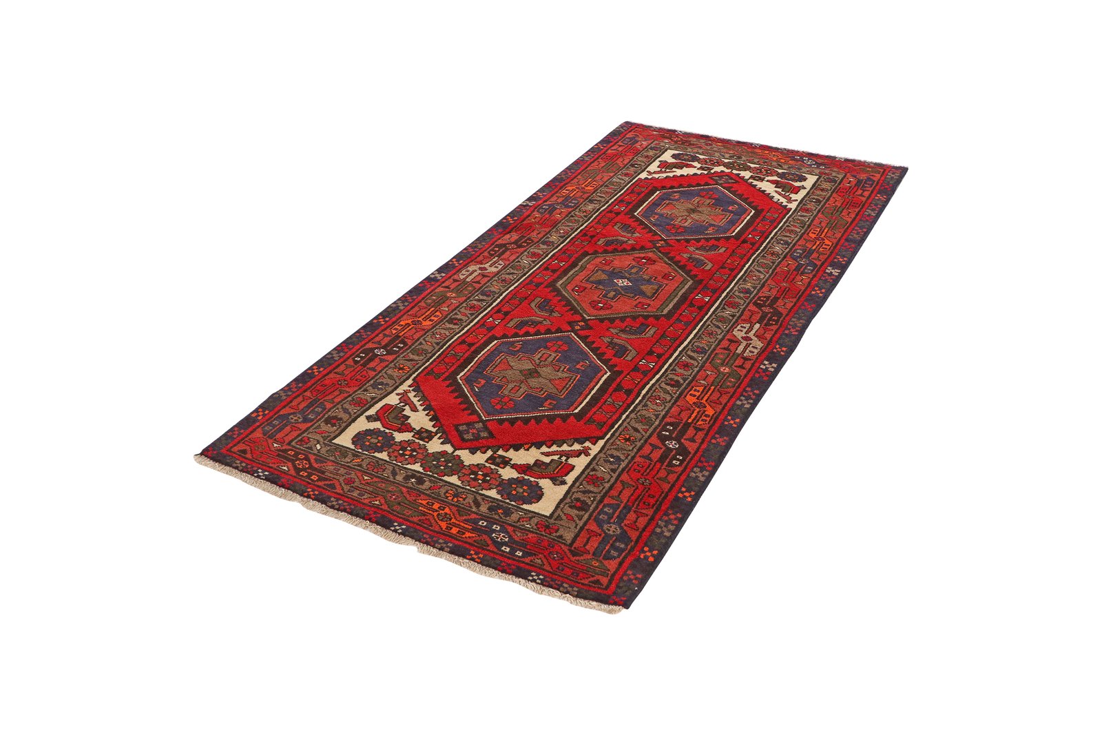 Khamseh — Hand-knotted, 98x192 cm, Red, 100% Virgin Wool | View 5