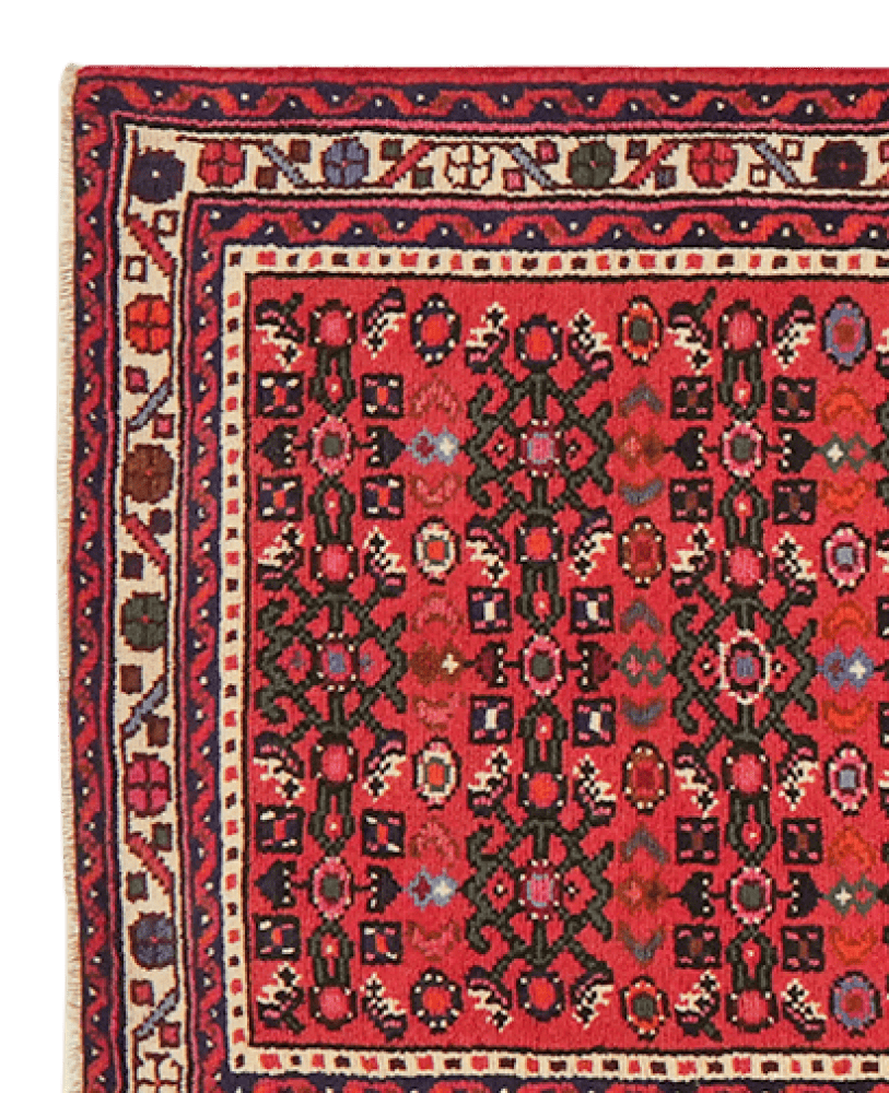 Hosseinabad — Hand-knotted, 75x295 cm, Red, 100% Virgin Wool | View 3