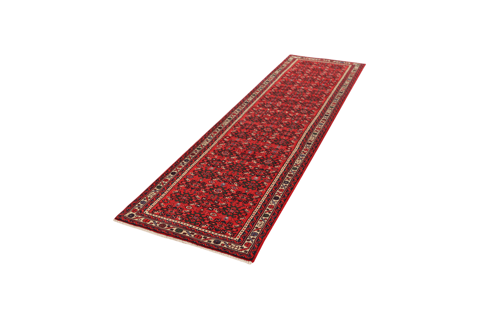 Hosseinabad — Hand-knotted, 75x295 cm, Red, 100% Virgin Wool | View 5