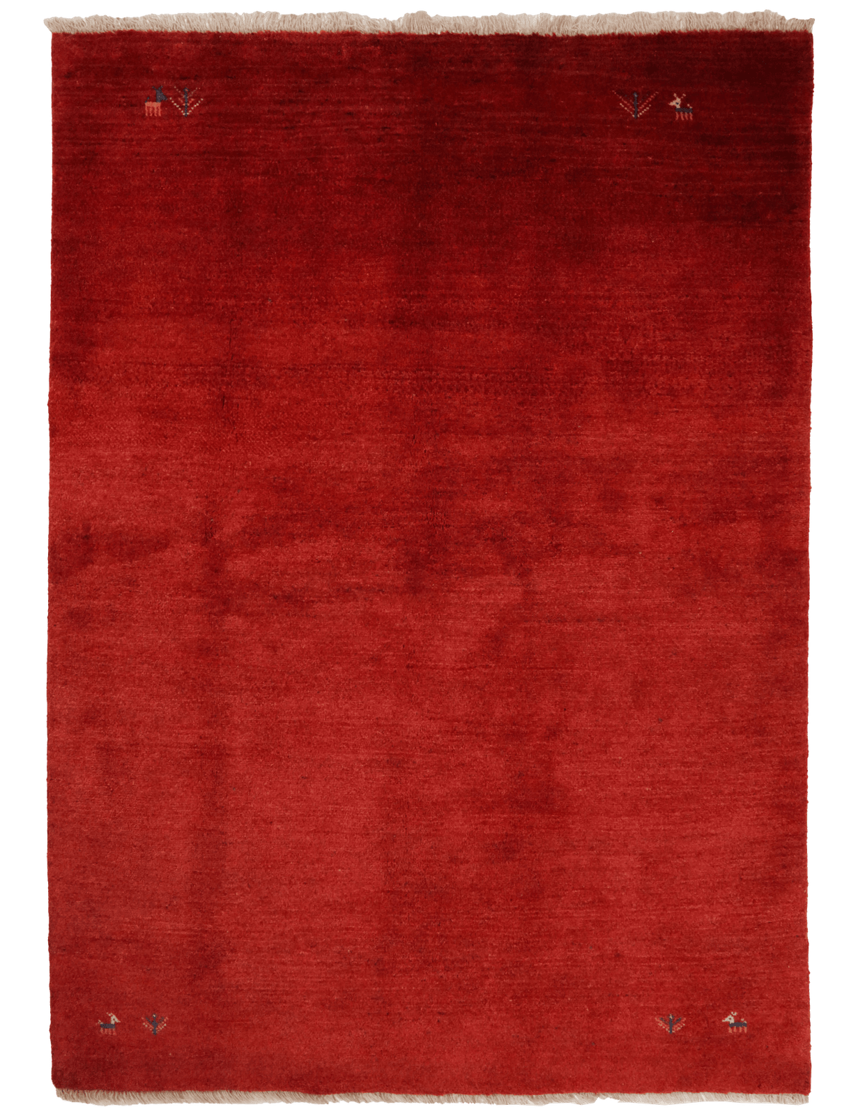 Gabbeh — Hand-knotted, 154x220 cm, Red, 100% Virgin Wool | Main view