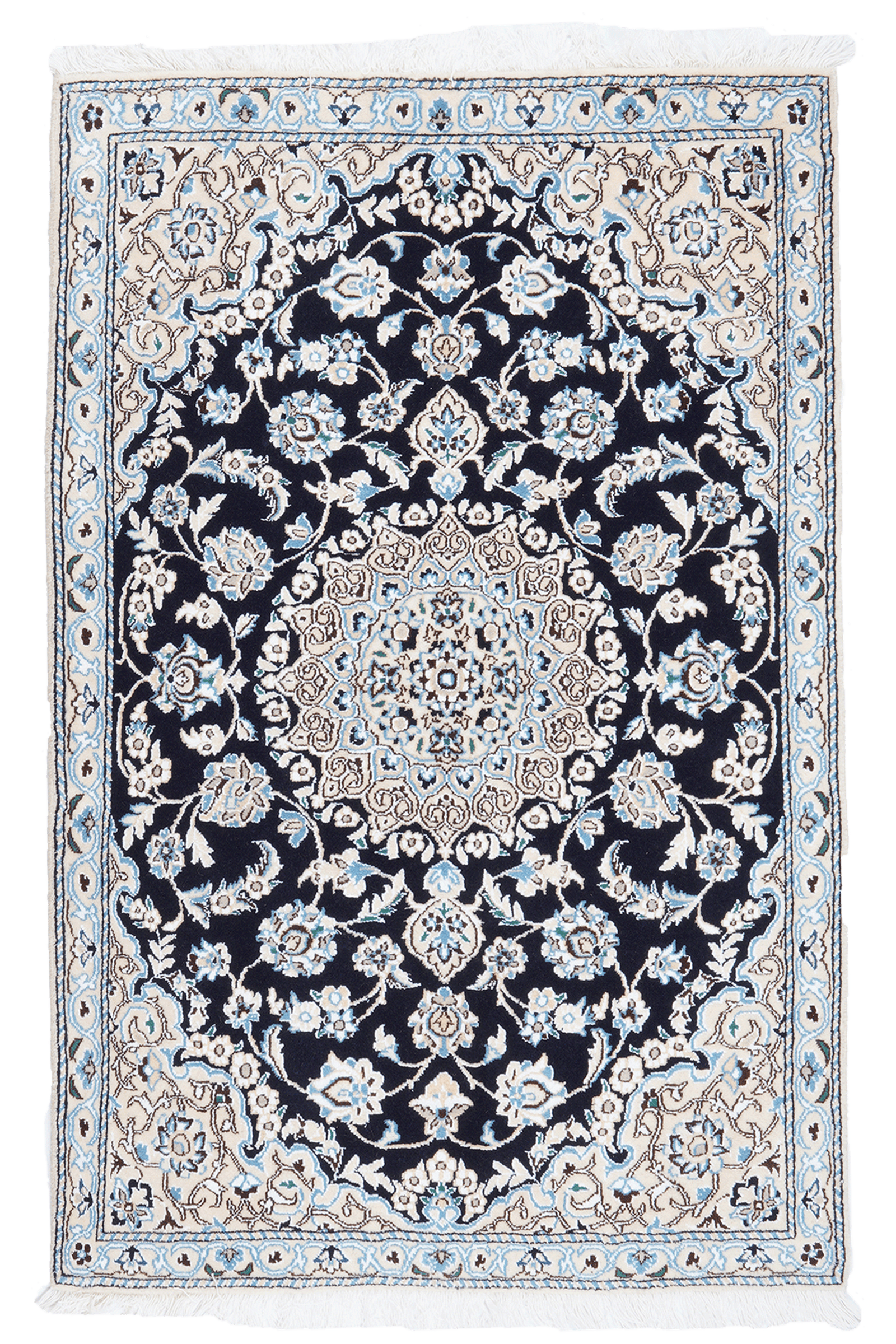 Nain 9La — Hand-knotted, 88x132 cm, Blue, 100% Virgin Wool | Main view