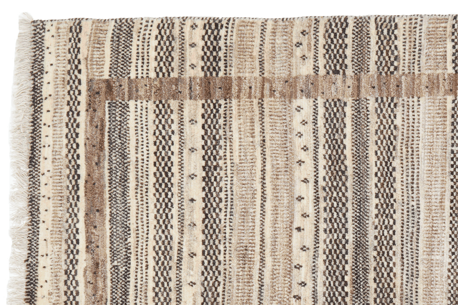 Rizbaf — Hand-knotted, 104x158 cm, Beige, 100% Virgin Wool | View 3