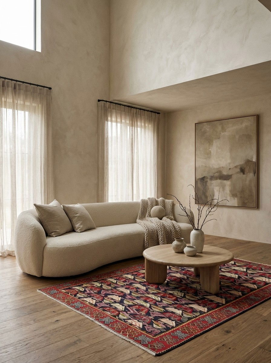 Kelim Senneh — Handgefertigt, 180x131 cm, Rot, 100% Virgin Wool | Detail view