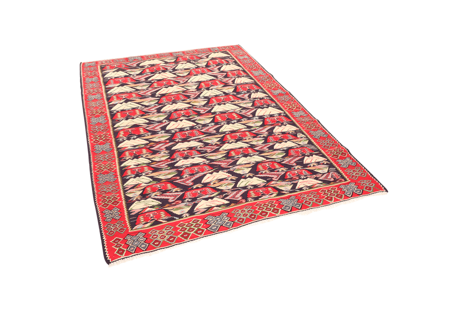 Kelim Senneh — Handmade, 131x180 cm, Multicolor, 100% Virgin Wool | View 5