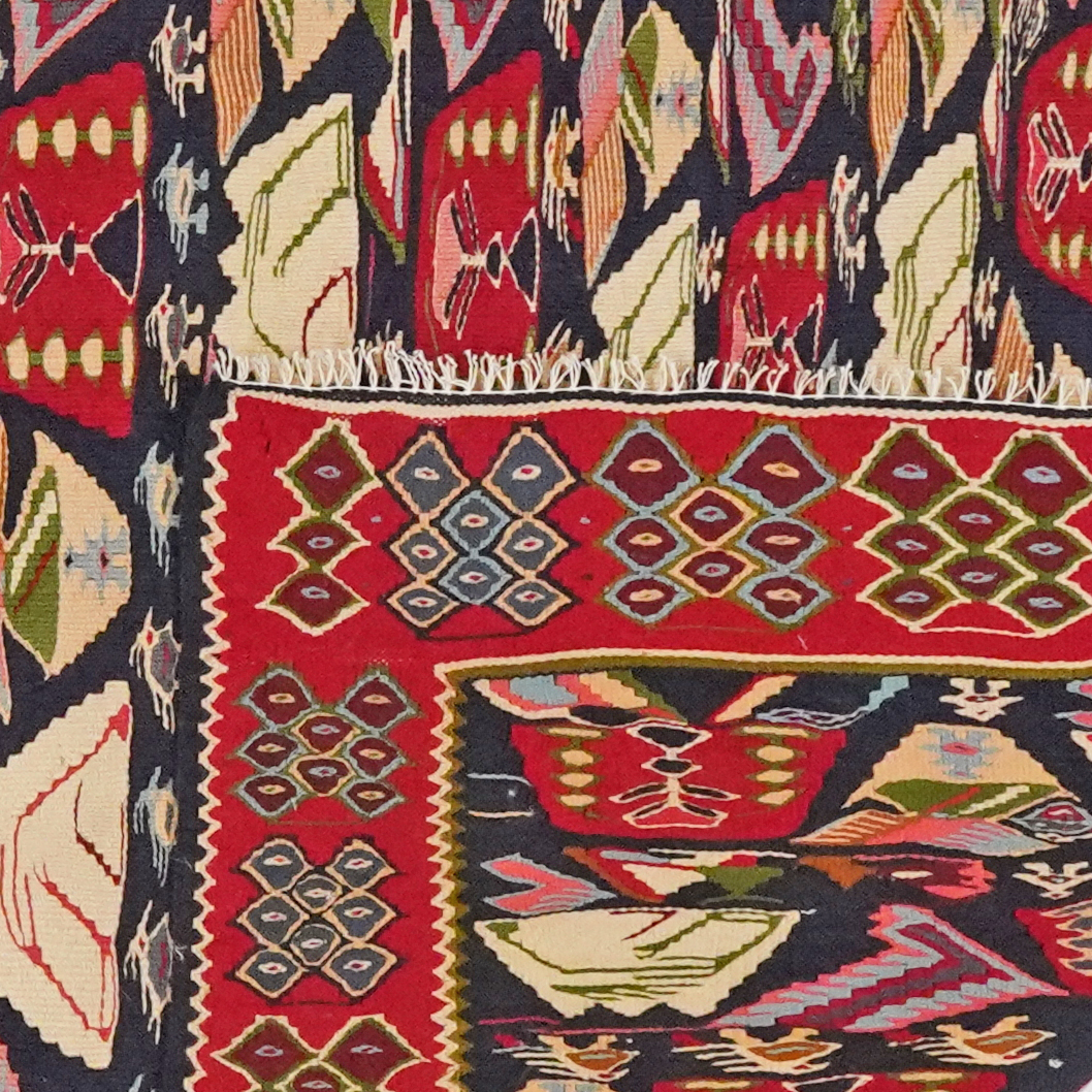 Kelim Senneh — Handgefertigt, 180x131 cm, Rot, 100% Virgin Wool | View 7