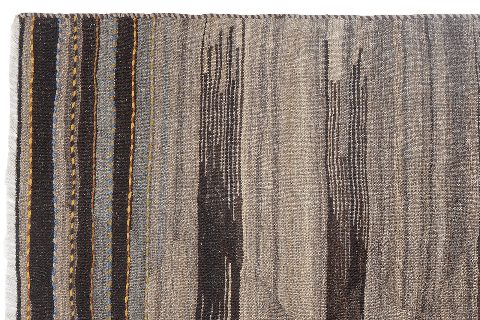 Kelim Gashgai — Handmade, 100x155 cm, Beige, 100% Virgin Wool | View 3