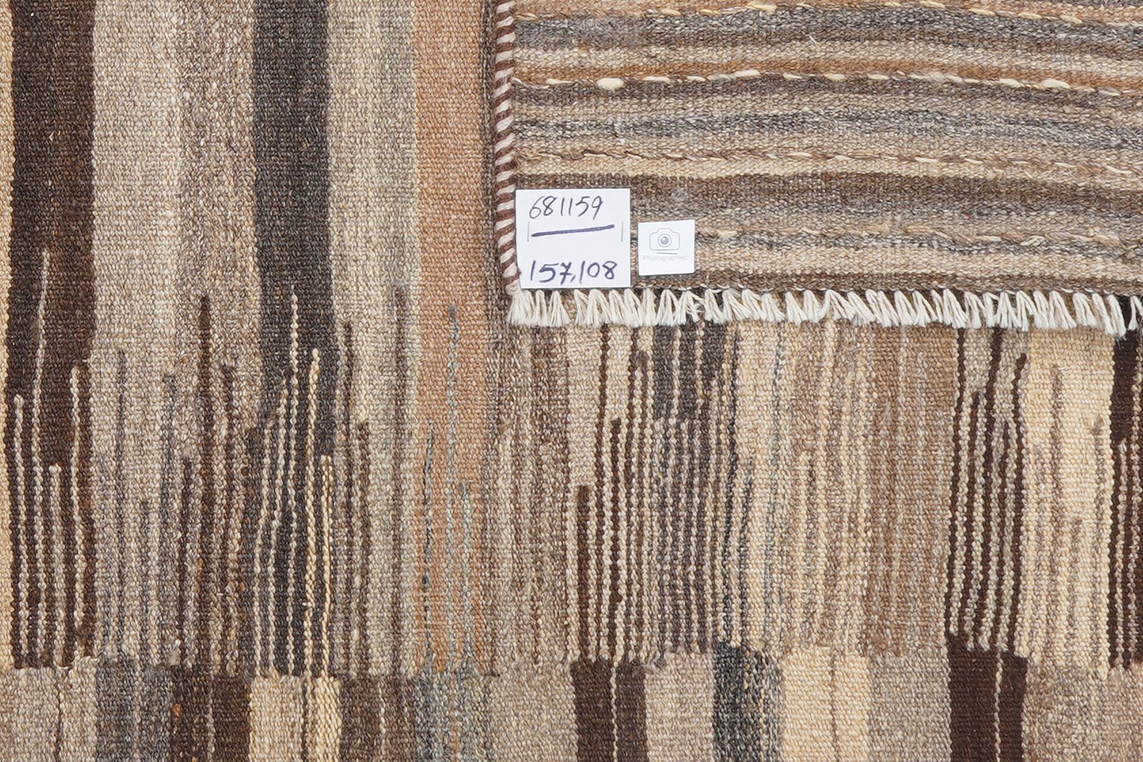 Kelim Gashgai — Handmade, 108x157 cm, Brown, 100% Virgin Wool | View 5