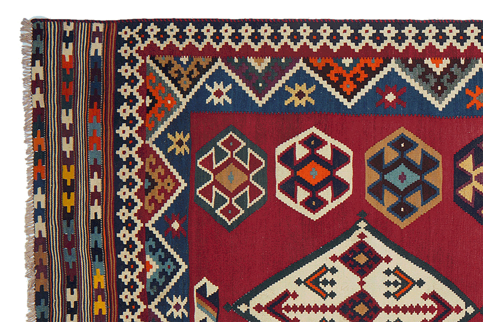 Kelim Gashgai Old — Handgefertigt, 322x137 cm, Bunt, 100% Virgin Wool | View 4