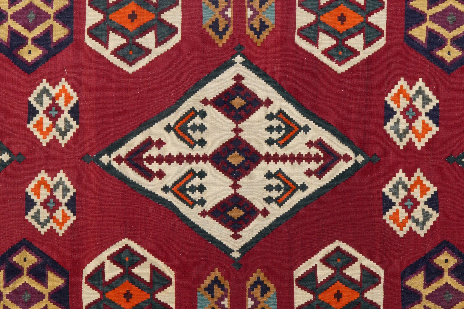 Kelim Gashgai Old — Handmade, 137x322 cm, Red, 100% Virgin Wool | View 4
