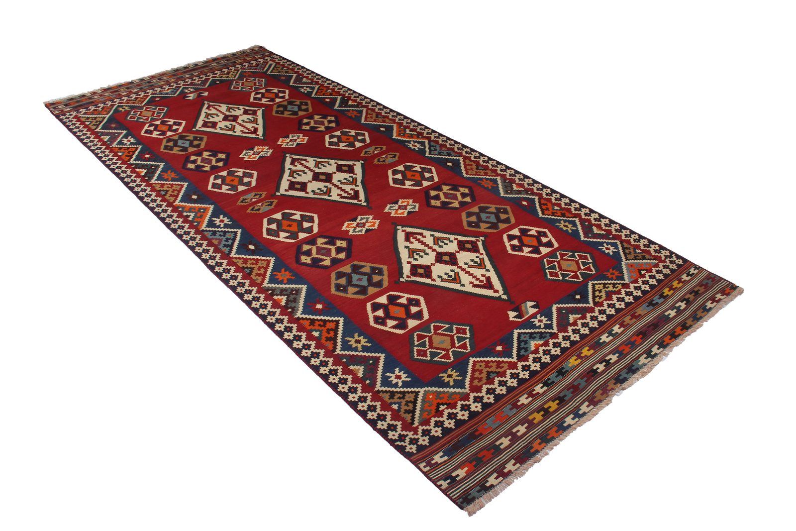 Kelim Gashgai Old — Handgefertigt, 322x137 cm, Bunt, 100% Virgin Wool | View 8