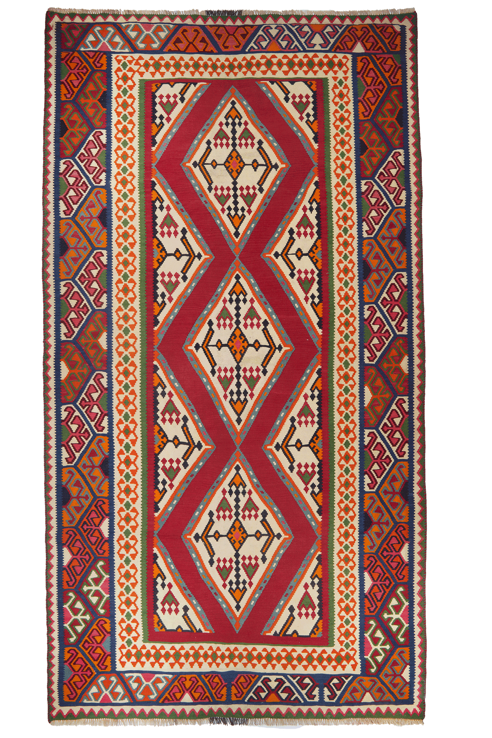 Kelim Gashgai Old — Handgefertigt, 308x166 cm, Bunt, 100% Virgin Wool | Main view