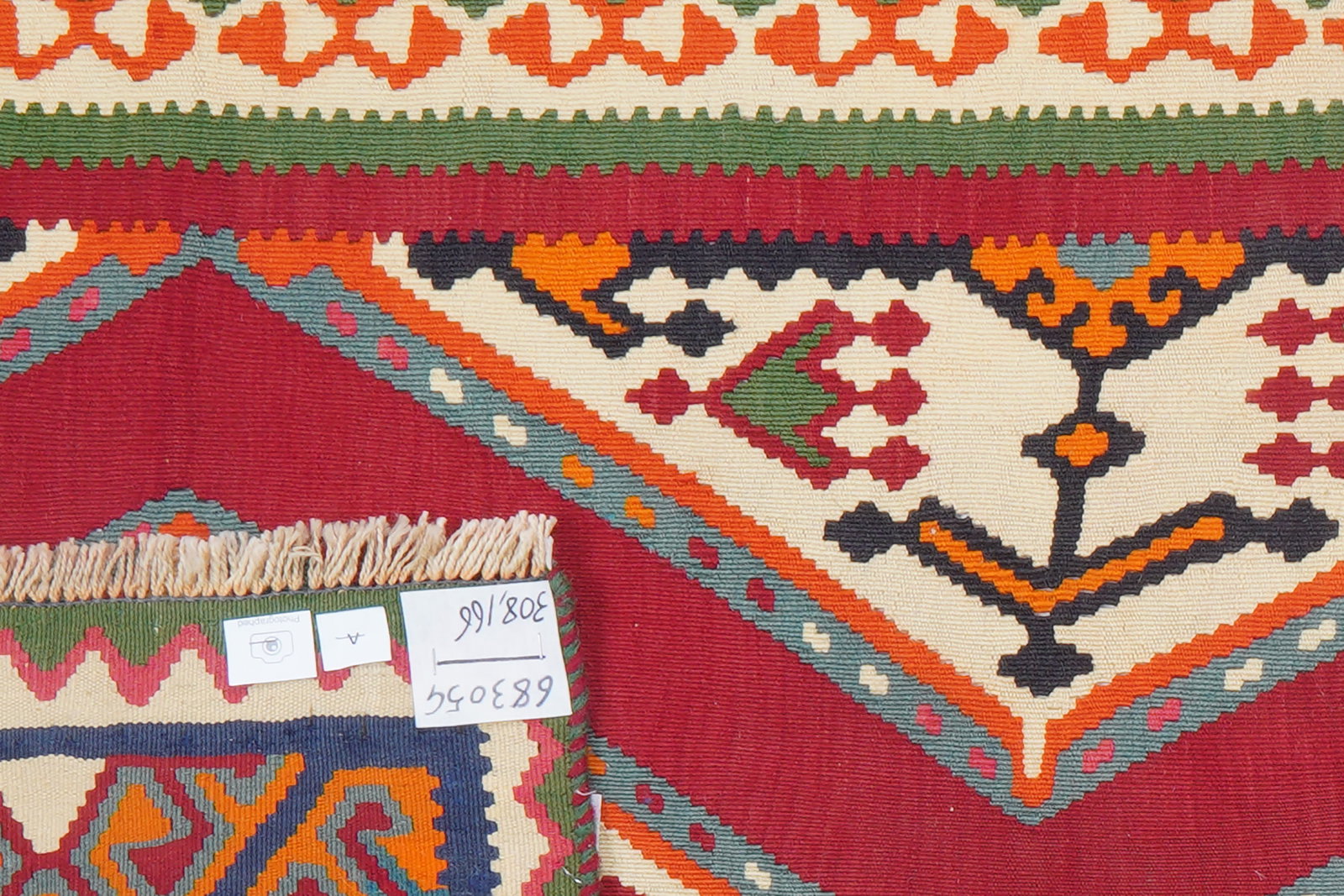 Kelim Gashgai Old — Handgefertigt, 308x166 cm, Bunt, 100% Virgin Wool | View 6