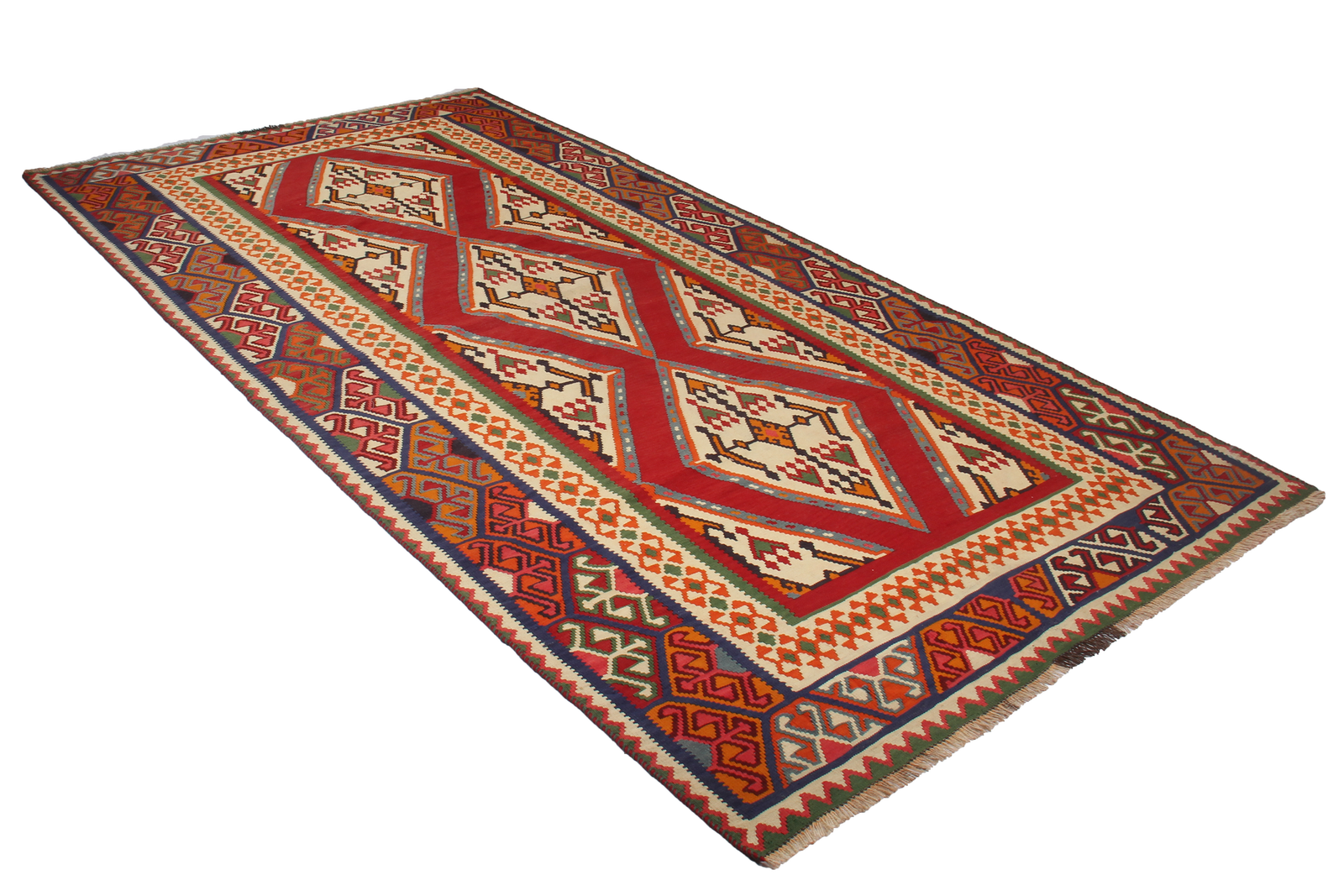 Kelim Gashgai Old — Handgefertigt, 308x166 cm, Bunt, 100% Virgin Wool | View 8