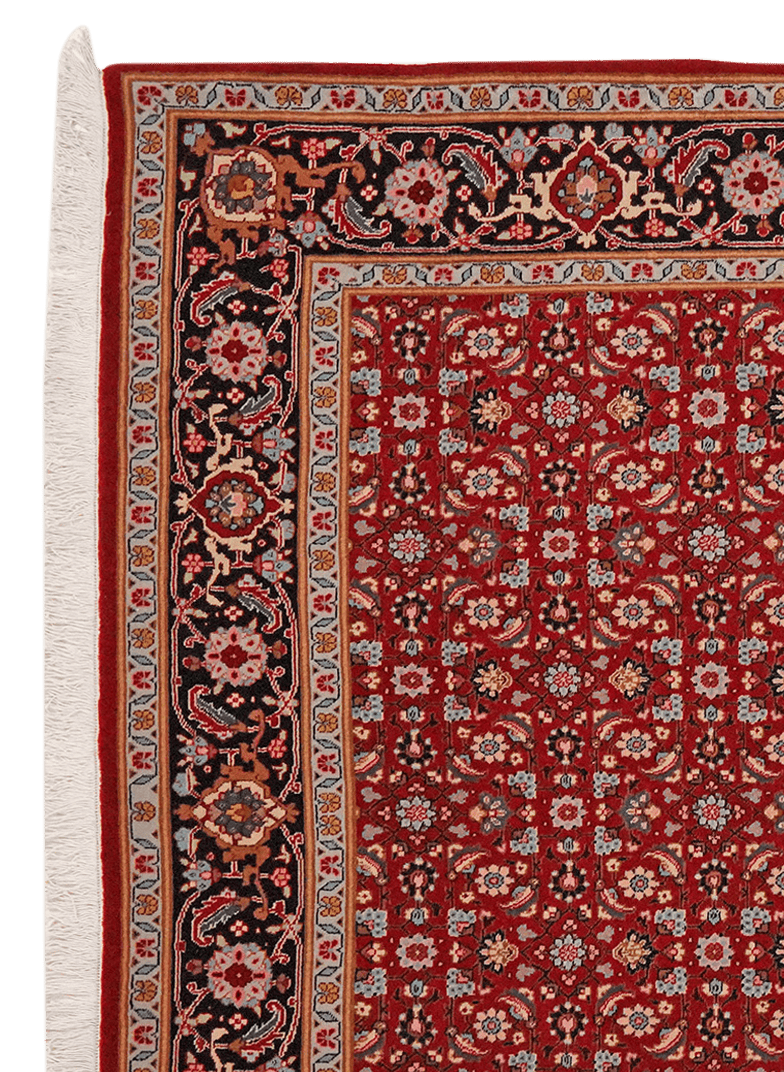 Tabriz 40 Raj — Hand-knotted, 196x204 cm, Red, 100% Virgin Wool | View 3