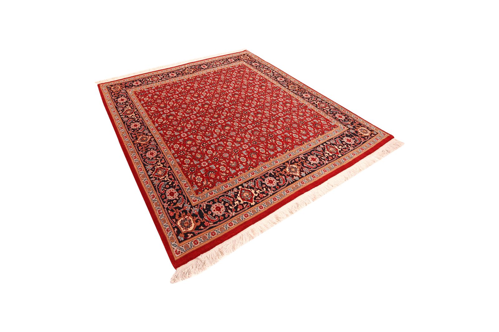 Tabriz 40 Raj — Hand-knotted, 196x204 cm, Red, 100% Virgin Wool | View 5